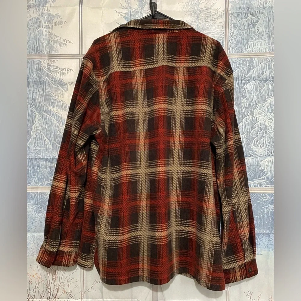 Weatherproof Vintage Men's Size XXL Plaid Fleece Shirt Jacket Button Up